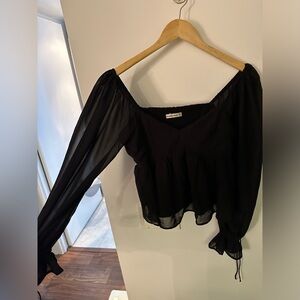 A&F long sleeve flowy blouse/going out top